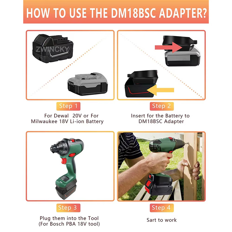 Battery Adapter For Bosch/Dewa - Power Tools Green Color 评论和价格