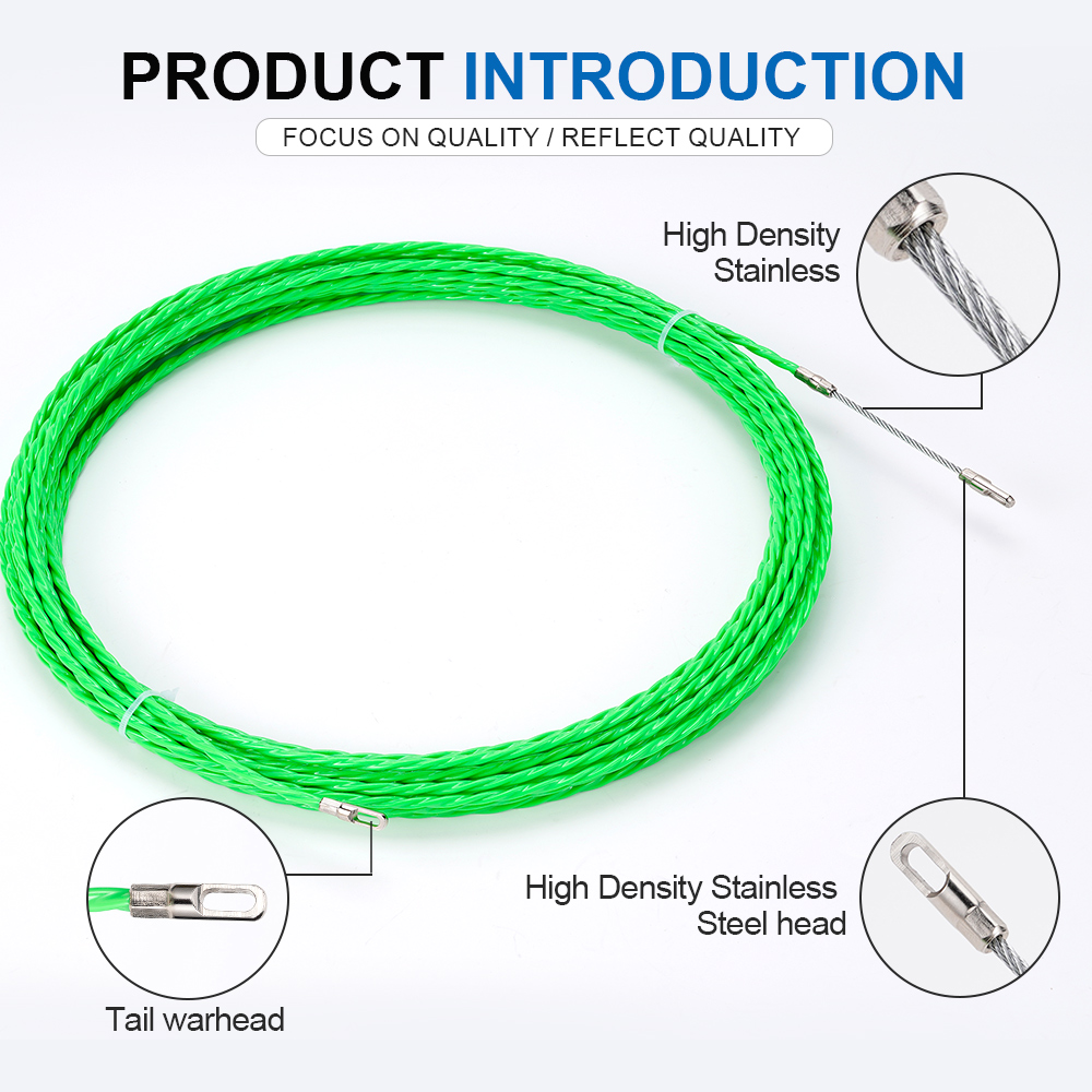 4MM Fiberglass Fish Tape Cable - Power Tools Green Color 评论和价格