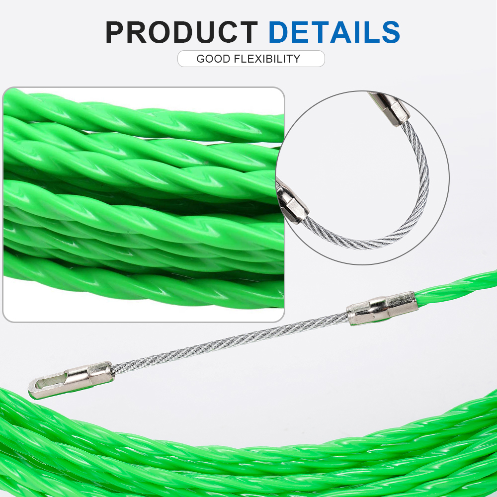 4MM Fiberglass Fish Tape Cable - Power Tools Green Color 评论和价格